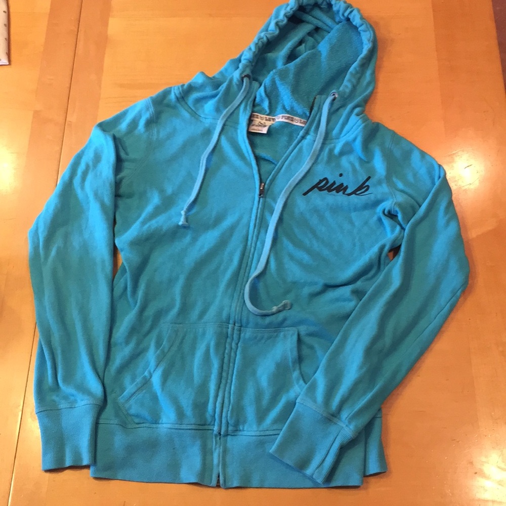 Teal Pink Victoria's Secret Zip Up Hoodie